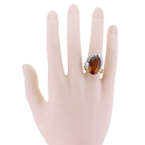 Honey Coloured Citrine and Diamond Cocktail Ring