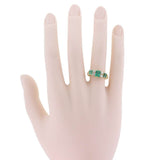 Antique Emerald and Diamond Gallery Set Ring