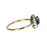 1920s Sapphire and Diamond Cluster Ring