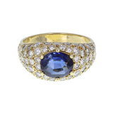 Sapphire and Diamond Bombé Style Ring