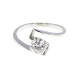 Diamond Solitaire Ring with Fancy Cross Over Shoulders