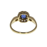 Antique Oval Sapphire and Diamond Cluster Ring