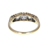 Carved Gallery Set Five Stone Diamond Ring