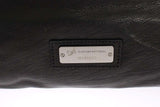 C’N’C COSTUME NATIONAL Black Beige Leather Messenger Shoulder Bag