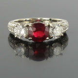 Ruby Ring, Diamonds and Diamond Paving