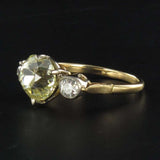 Yellow Diamond Heart Ring and Diamonds