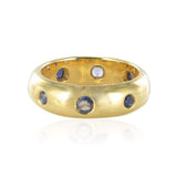 Yellow gold and sapphires ring