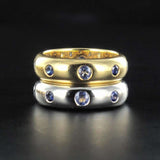 Yellow gold and sapphires ring