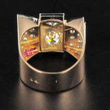 Diamond and ruby tank ring