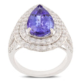 4.38ct RARE Tanzanite and 1.64ctw Diamond Platinum Ring