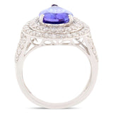 4.38ct RARE Tanzanite and 1.64ctw Diamond Platinum Ring