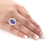4.38ct RARE Tanzanite and 1.64ctw Diamond Platinum Ring