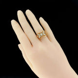 Pink and white gold diamonds ring