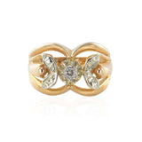 Pink and white gold diamonds ring