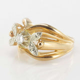 Pink and white gold diamonds ring