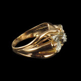 Pink and white gold diamonds ring