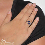 Diamond sapphire ring you and me