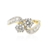 Diamants you and me ring, yellow gold and platinum
