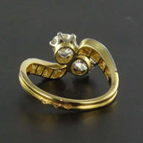 Diamants you and me ring, yellow gold and platinum