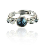 Fancy ring Swarovski crystals and pearls