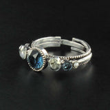 Fancy ring Swarovski crystals and pearls