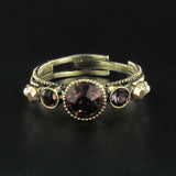 Fancy ring Swarovski crystals and pearls
