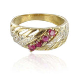 Ruby ring and diamond openwork ring