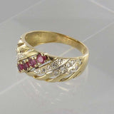 Ruby ring and diamond openwork ring