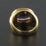 Amethyst ring in yellow gold