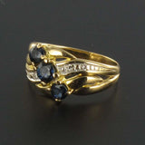 Sapphire gold trilogy ring