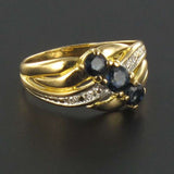 Sapphire gold trilogy ring