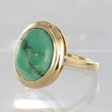 Old gold turquoise matrix ring