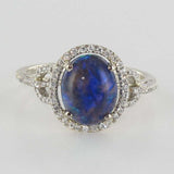 Black opal ring and diamonds