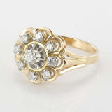 Rose gold, platinum and diamonds flower ring