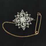 Brooch diamonds old rose gold and silver