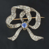 Pair of antique sapphire and diamond brooches