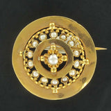 Antique brooch with pink gold collar and fine pearls