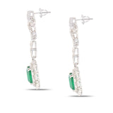 5.91ctw Emerald and 2.80ctw Diamond 18K White Gold Earrings
