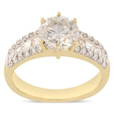 2.01ct SI-3 CLARITY CENTER Diamond 18K Yellow Gold Ring (2.71ctw)(EGL Certified)