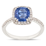 2.36ct RARE UNHEATED Sapphire and 0.37ctw Diamond Platinum Ring (GIA Certified)