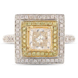 1.21ct SI-2 CLARITY CENTER Diamond 18K White and Yellow Gold Ring (2.21ctw)