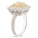 1.21ct SI-2 CLARITY CENTER Diamond 18K White and Yellow Gold Ring (2.21ctw)