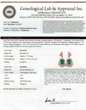 1.73ctw Emerald and 0.65ctw Diamond 18K White Gold Earrings