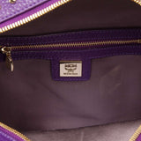 MCM Purple Leather Stark Special Swarovski Small Backpack