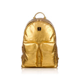 MCM Gold Metallic Leather Backpack