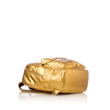 MCM Gold Metallic Leather Backpack