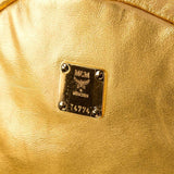 MCM Gold Metallic Leather Backpack