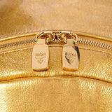 MCM Gold Metallic Leather Backpack