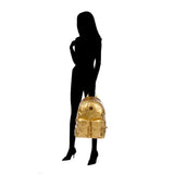 MCM Gold Metallic Leather Backpack