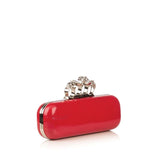 ALEXANDER MCQUEEN Red Patent Skull Knucklebox Clutch